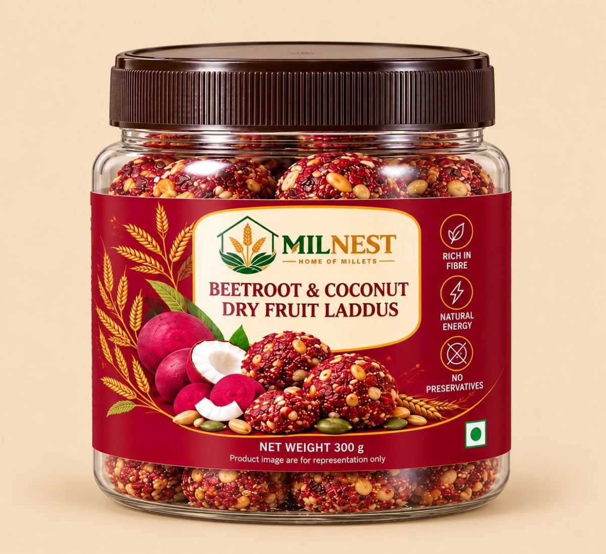 BEETROOT & COCONUT DRY FRUIT LADDUS